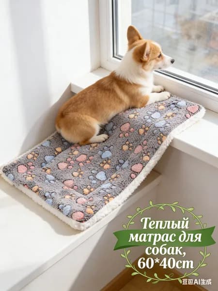 Лежанка для кошек и собак мелких пород , размер M 60х40 см, серый