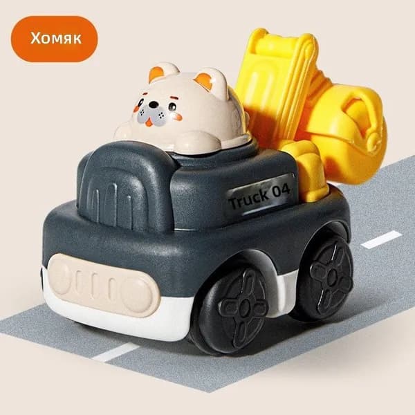 Инерционная игрушечная машинка "Каток Мышонок", в OPP пакете