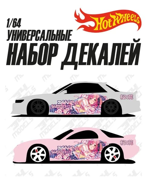 Набор универсальных декалей для Hot Wheels