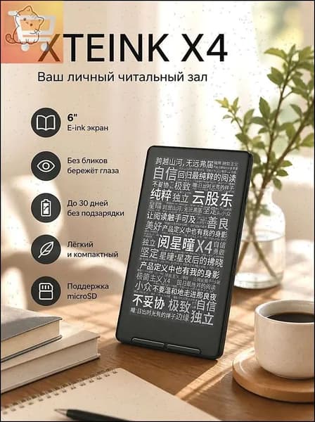 4.3" Электронная книга XTEINK X4, черный матовый