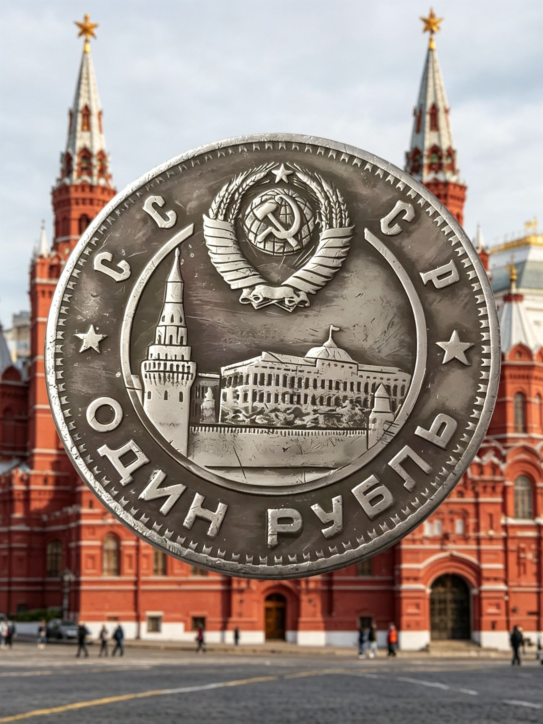 Коллекционная монета СССР "Ленин и Сталин" 1 рубль 1949 года