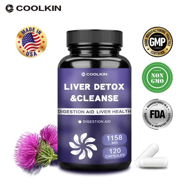 Биологически активная добавка COOLKIN LIVER DETOX & CLEANSE для детоксикации и очищения печени, улучшения пищеварения и поддержания здоровья печени.