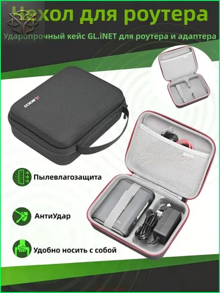 Ударопрочный кейс для GL.iNet GL-SFT1200/MT3000/AXT1800 защитный чехол роутера, адаптера и кабелей
