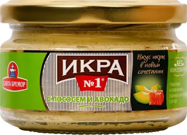 Икра мойвы САНТА БРЕМОР деликатесная с лососем и авокадо, 180г