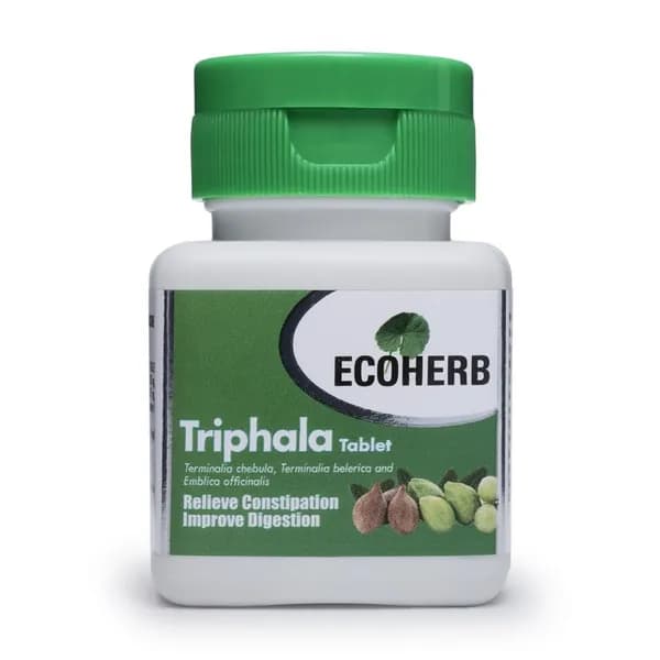 Ecoherb таблетки, аюрведический растительный препарат с амлой, харитаки и бибхитаки, 60 шт