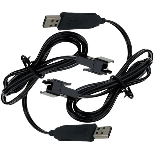 (2 шт.) USB зарядный кабель для литиевых аккумуляторов 3.7V с разъемом SM 2P, индикация гаснет при полном заряде