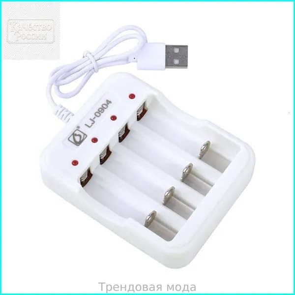4-слотовый зарядник с LCD дисплеем для AA батарей