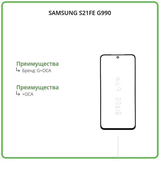 Стекло для переклейки + OCA Samsung S21FE G990 G+OCApro