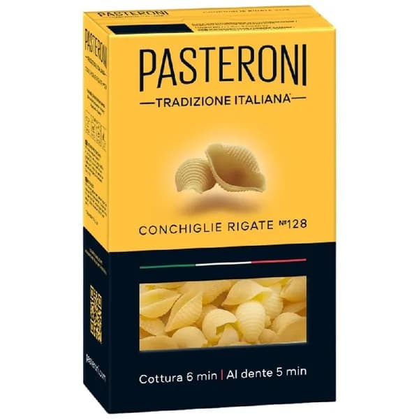 Макаронные изделия PASTERONI CONCHIGLIE RIGATE №128 / Конкилье Ригате 400г