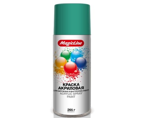 Краска-спрей (эмаль) RAL 5021 Морская волна 450мл (265гр) аэрозоль (MagicLine)