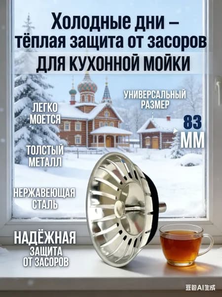 Коландер для мойки 8.32 см х 8.3 см, 1 шт