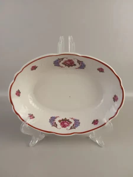 Салатник с цветочным декором, Коростеньский фарфоровый завод (Коростень), винтаж, СССР