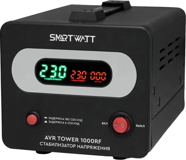 Стабилизатор напряжения Smartwatt AVR Tower 1000RF (4512020370002) черный, 1000 ВА