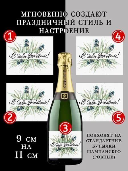 Наклейки на бутылки шампанского