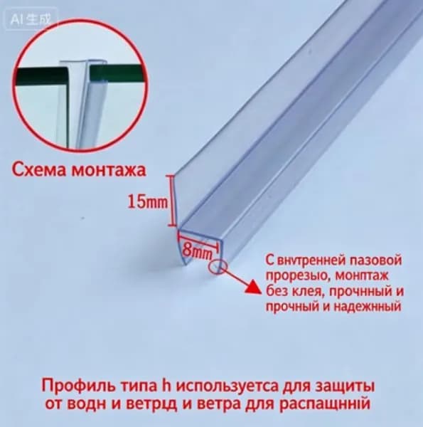 Уплотнительная лента для стеклянных дверей