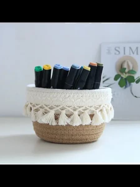 Хлопковая веревочная корзина для ручек Jute