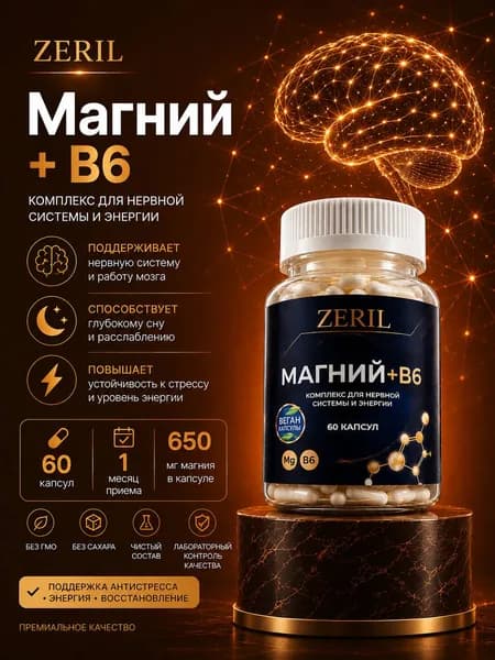 Магний Хелат/ магний глицинат (бисглицинат) от стресса, нервов, усталости