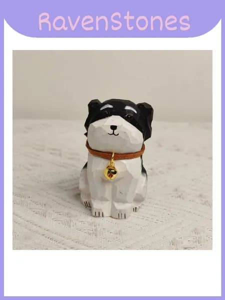 деревянная фигурка собаки hand made art piece для детей и любителей автомобилей коричневый колокольчик