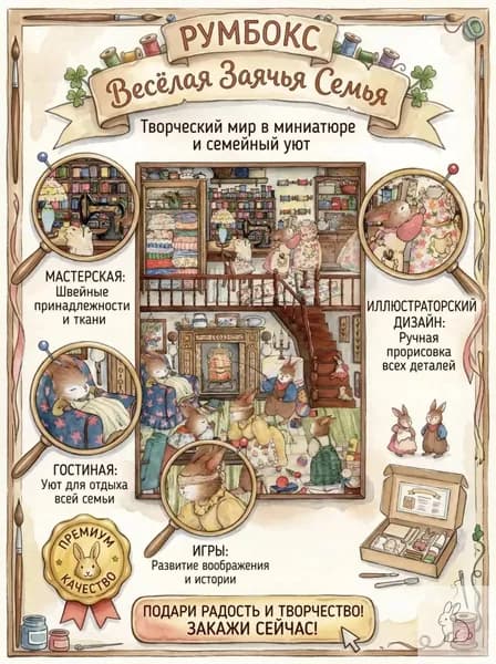 Румбокс-Антистресс "Весёлая заячья семья"