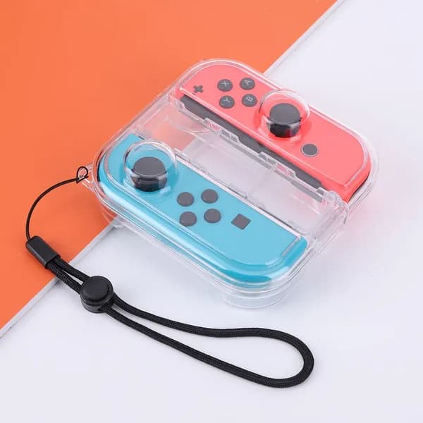 Прозрачный чехол-органайзер для контроллеров Joy-Con от Nintendo Switch, из поликарбоната, с креплением для ручки