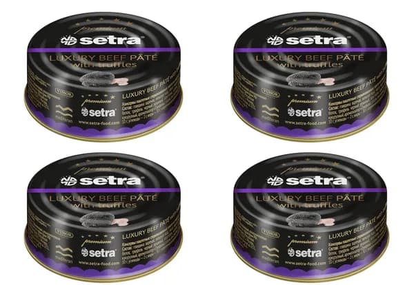 Паштет Setra говяжий с трюфелем, 4 шт по 100г