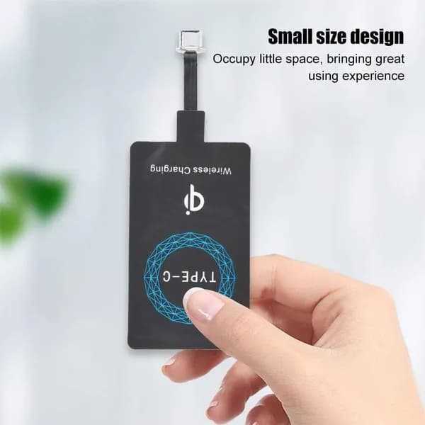 Портативный липкий USB Type-C Qi беспроводной приемник зарядки для iPhone Android