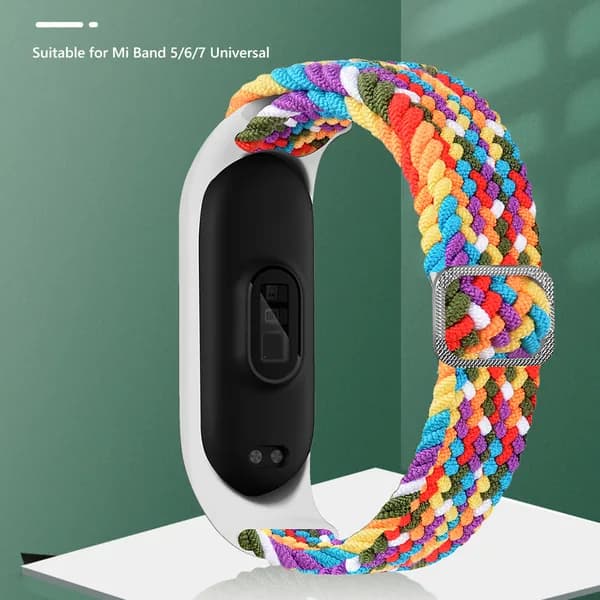 Регулируемый ремешок из нейлона и силикона для Xiaomi Mi Band 5/6/7