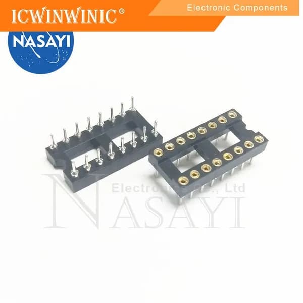 5шт IC socket integrated block in-line DIP single-chip microcomputer chip round hole base sub 16P narrow наличный товар