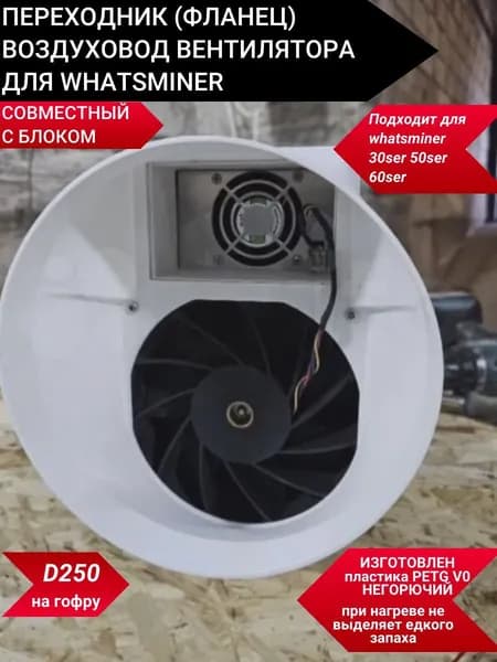 Переходник для для асика whatsminer и блока питания с выходом на 250 мм
