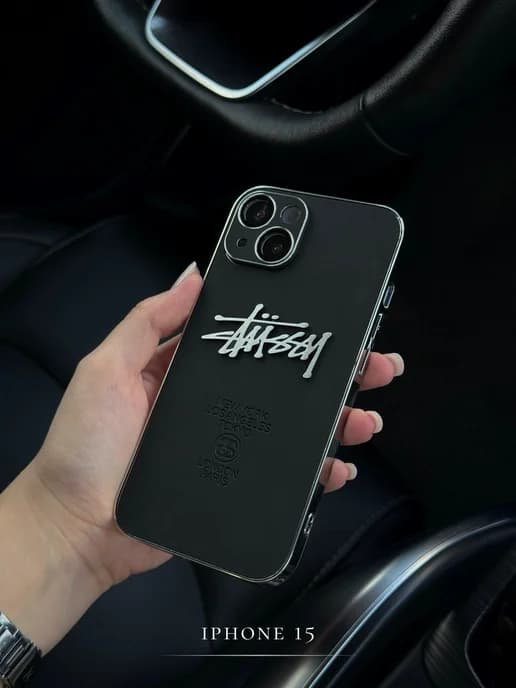 Чехол для iPhone 15 с принтом STUSSY стусси