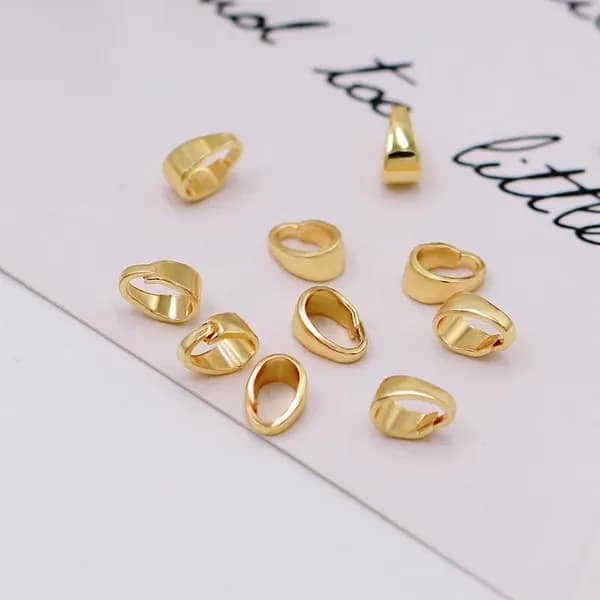 Соединительная застежка для подвески, медь с позолотой 18K, 7мм, 10 шт.