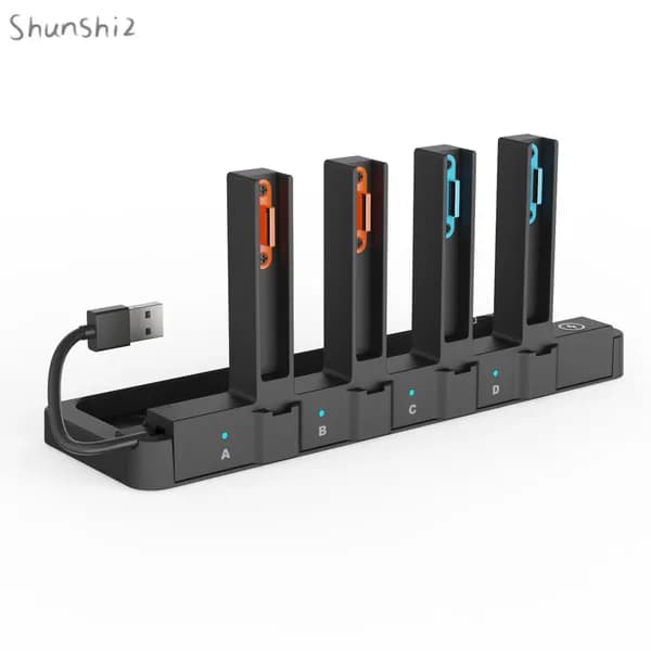 Зарядная станция для Joy-Con Nintendo Switch и Switch 2, 8 гнёзд, совместима с оригинальными док-станциями