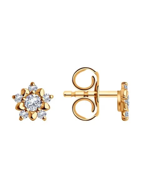 SOKOLOV, Серьги из серебра с фианитами, 93020040-91, пусеты, 925 проба, гвоздики