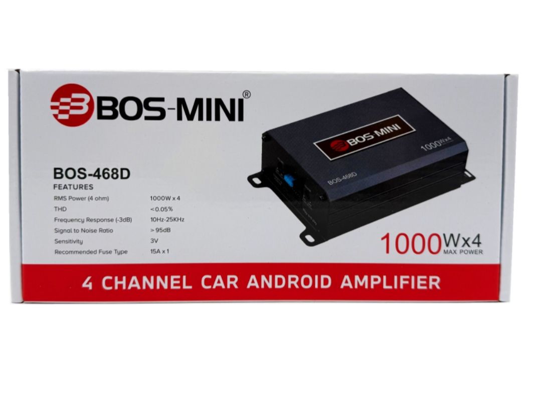 Усилитель автомобильный для Андроид магнитол ВОS-468D 4-х канальный 1000W