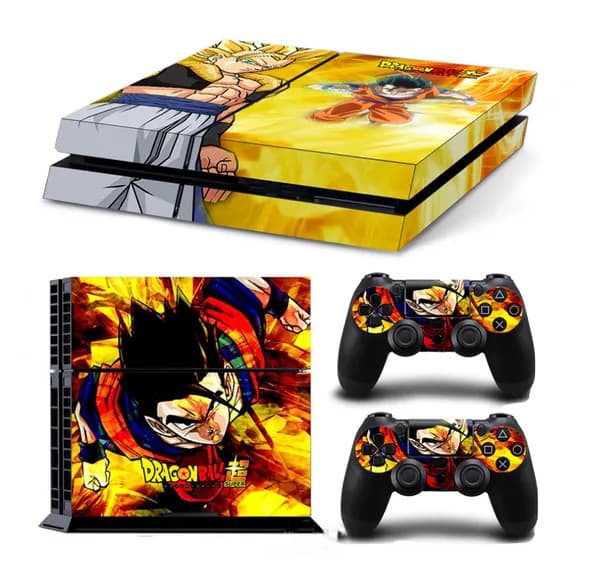 Высококачественная красочная виниловая наклейка Dragon Ball на консоль Playstation 4 и на 2 контроллера MyPads
