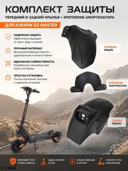 Передние и задние крылья для Kukirin G2 Master (заднее под амортизатор), замена / защита.