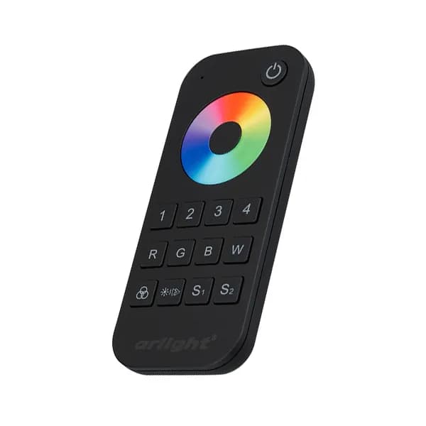 Пульт управления многоцветной RGB/RGBW подсветкой SMART-R26-RGBW Black (4 зоны, 2.4G) (Arlight, IP20 Пластик, 5 лет)