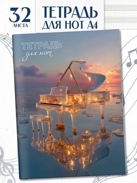 Тетрадь для нот 32 листа А4 Феникс+ на скрепке, мягкий переплет