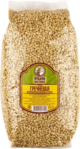 Крупа гречневая ядрица Кубань матушка зеленая Югоптторг-23 м/у, 800 г
