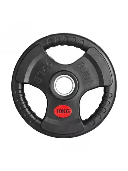 Диск обрезиненный с ручками 10 кг. 51 мм.