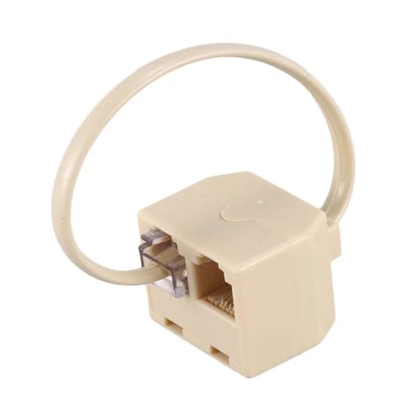 RJ11 6P4C: Разветвитель телефонной линии на 2 гнезда, бежевый