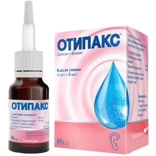 Отипакс, ушные капли 10 мг/г+40 мг/г 16 г