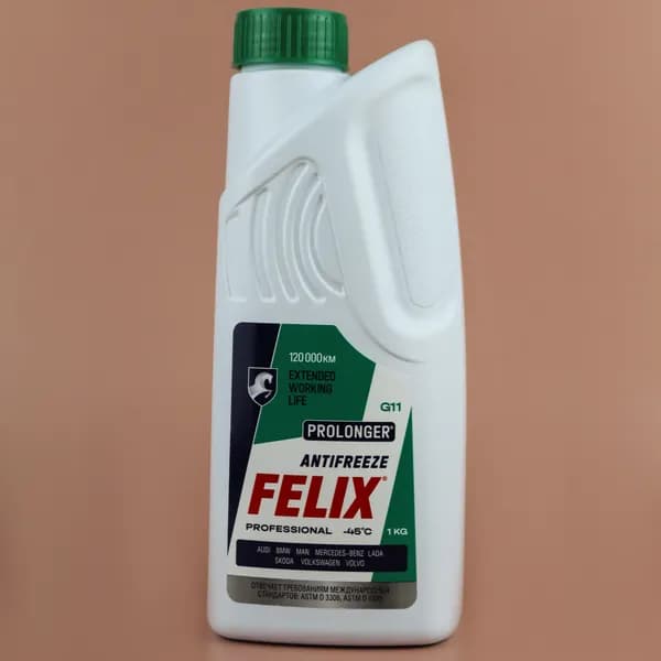 Антифриз зеленый -40C FELIX PROLONGER G11 1 кг, 1 л / Охлаждающая жидкость для системы охлаждения автомобиля, 430206030