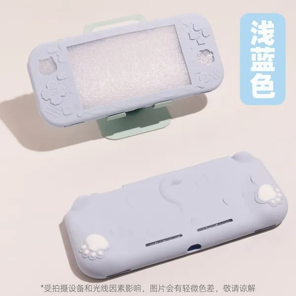 Защитный чехол полнообъемный для Nintendo Switch Lite: тематический дизайн с милой кошкой