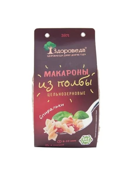 Здороведа Макароны цельнозерновые из полбы "Спираль" 350 г