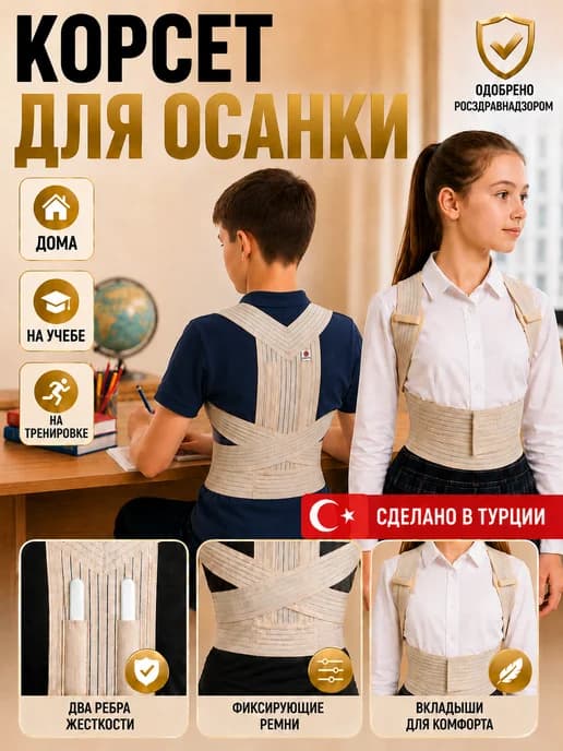Корректор осанки для спины ортопедический Корсет детский