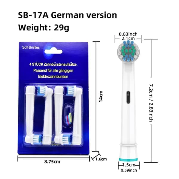 Насадка для электрической зубной щетки Oral-B, SB17A немецкая версия 20+