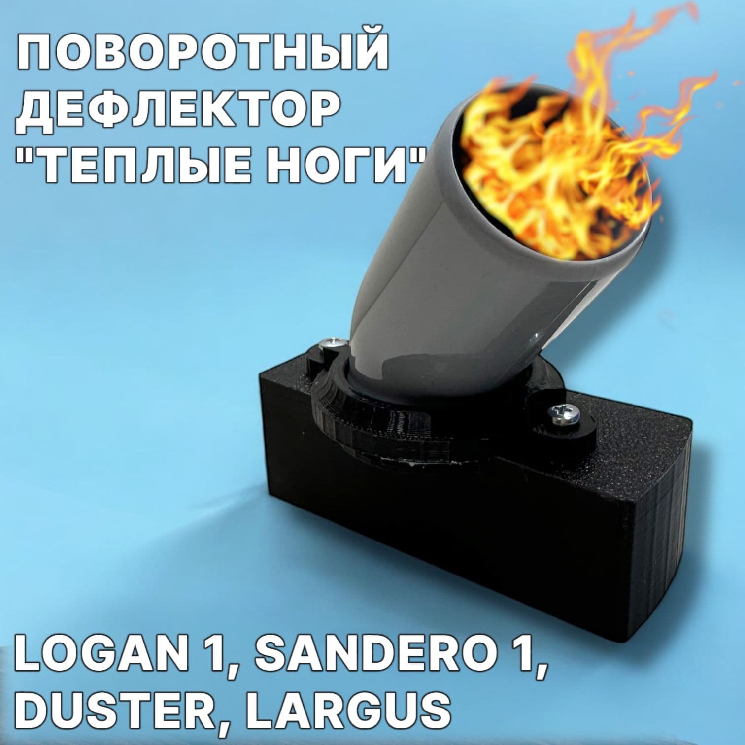 Поворотный дефлектор печки "Тёплые ноги" для Рено Логан 1, Сандеро 1, Дастер/ Накладка для обогрева ног