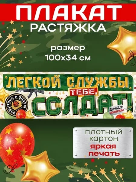 Плакат растяжка для проводов в армию А2