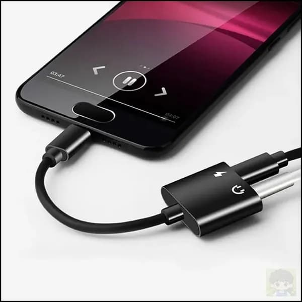 J1(P X G Y) Адаптер/разъем совместим с зарядки наушников 2 In1 Type-C на разъем 3,5 мм, наушники Aux Audio и зарядный адаптер, черный